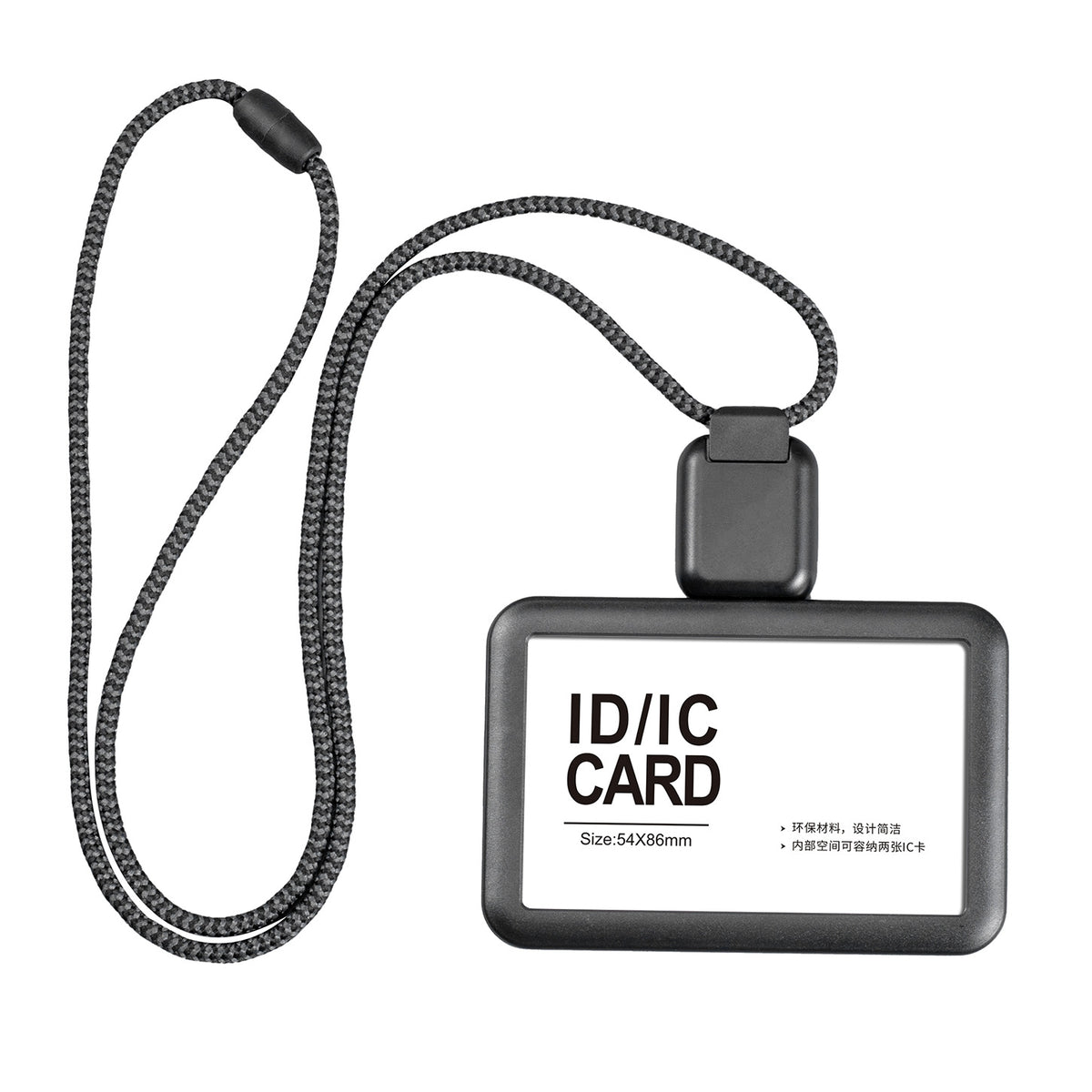 White Badge Holder with Long Retractable Lanyard – 2 Pack | Horizontal & Vertical | Fits 86×54mm Cards Black C