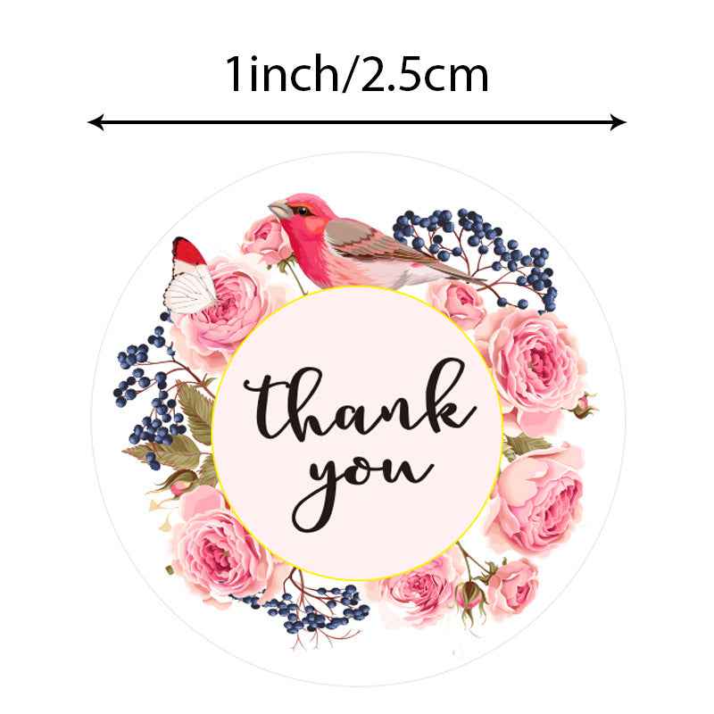 1000pcs Thank You Stickers,Round 1 Inch Floral Labels for Small Business