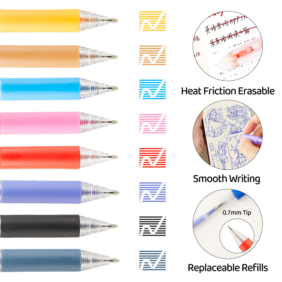 SHANDS 12/24/36 Colors Click Erasable Gel Pens
