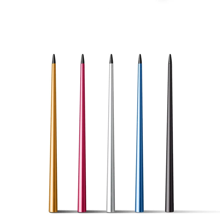 GNASEET Inkless Eternal Pencil – Tapered Metal Body | Black / Rose Red/ Silver / Gold