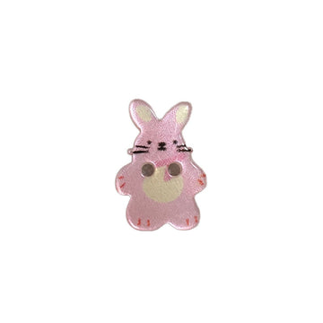 16L 10mm Cute Pink Bunny Resin Buttons – 2-Hole Sew-On,40PCS