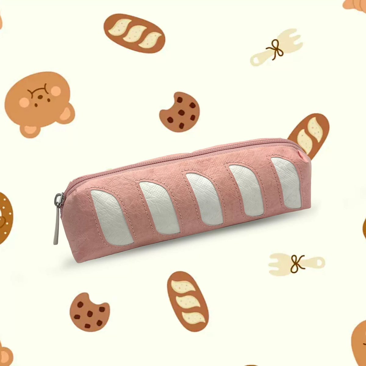 FERVENT Baguette Bread Pen Case | DuPont Paper Pencil Pouch Pink