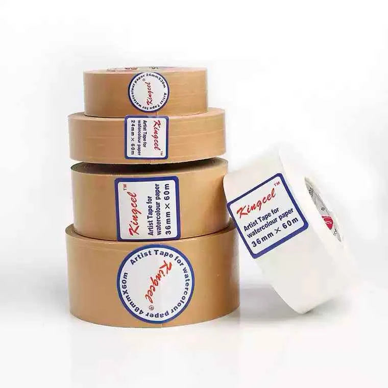 Kingcel Artist Tape White /Brown Kraft for Watercolor Paper