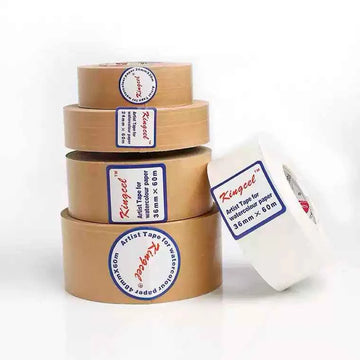 Kingcel Artist Tape White /Brown Kraft for Watercolor Paper