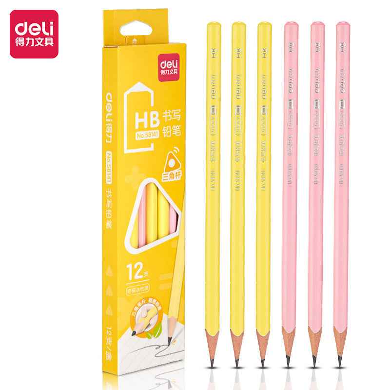 DELI 58141 Driehoekshoutpotloden HB, 24 stuks, voor kinderen