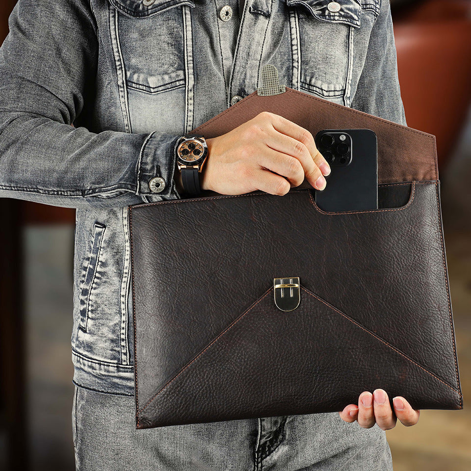 Genuine Leather Envelope Sleeve for MacBook Pro 14.2” Laptop Inner Bag