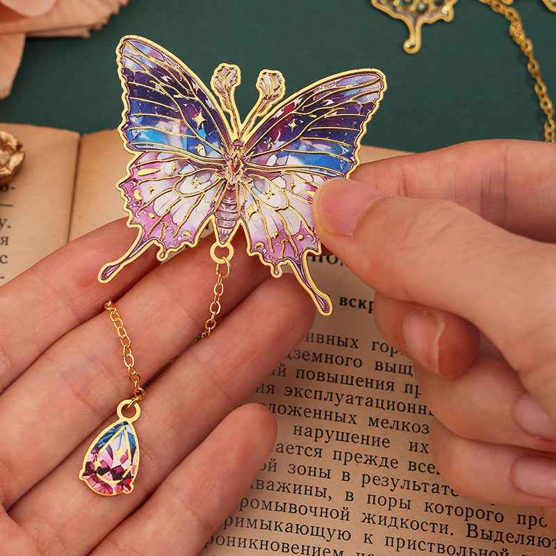 6-Piece Vintage Butterfly Metal Bookmarks with Tassels – Book Lover Gifts