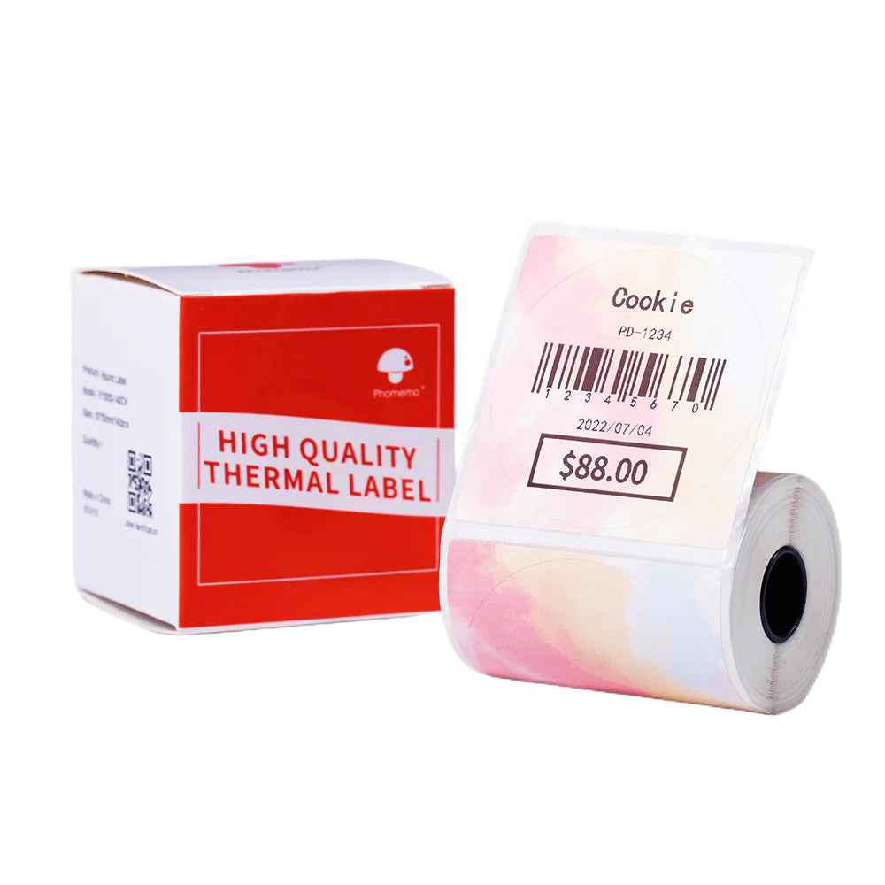 Phomemo Etiqueta térmica redonda de color degradado de 50x50 mm para M110/M120/M200/M220