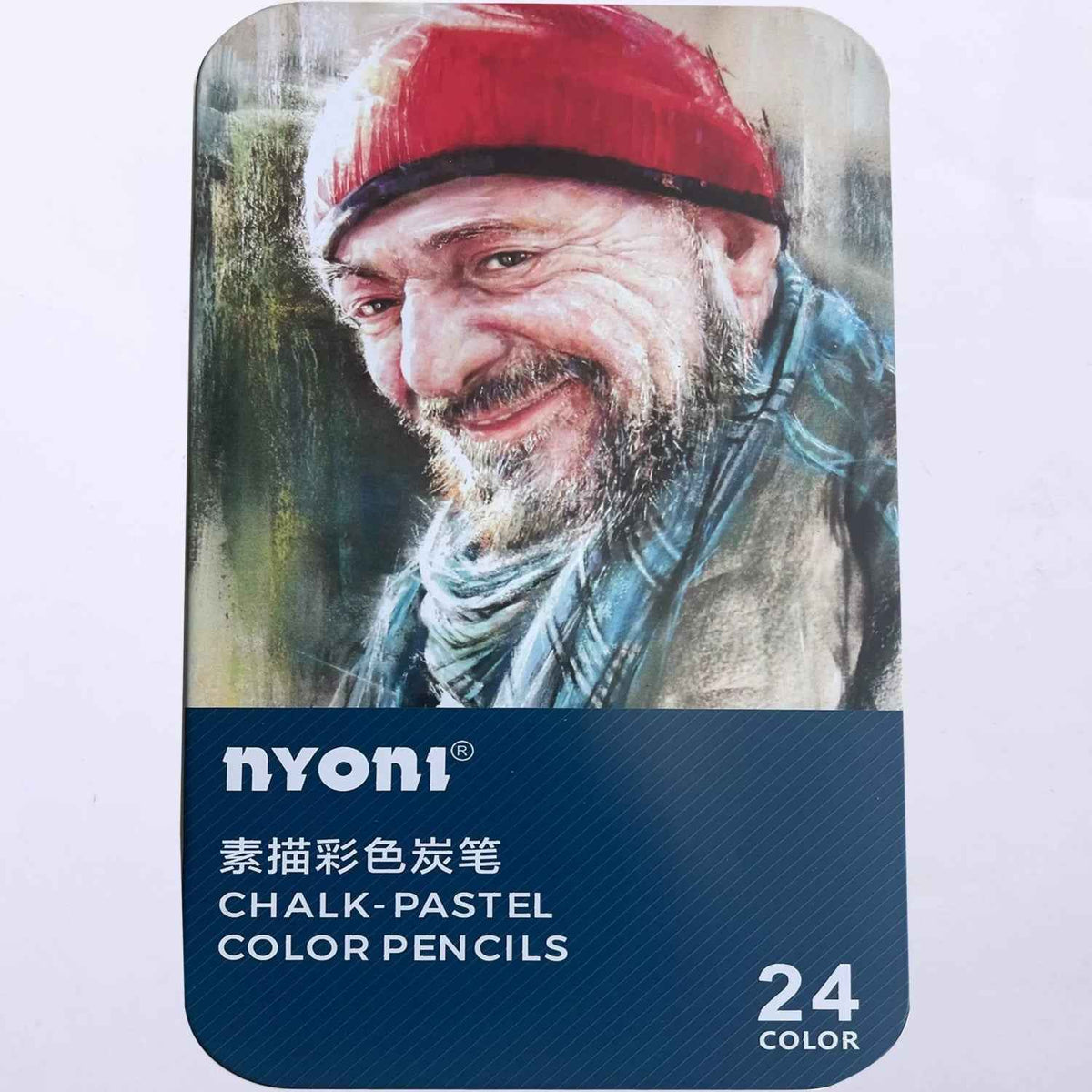 NYONI Professional 24 lápices de carbón de colores tiza pastel