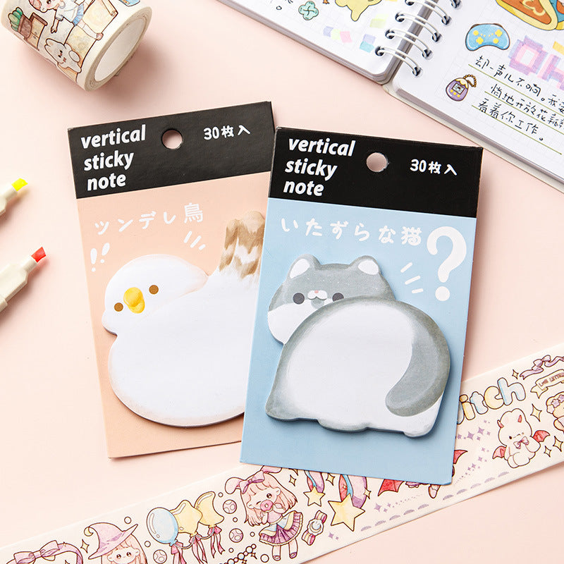 Animal Shaped Sticky Notes | Rabbit, Cat, Dog & Bird Memo Pads,12-Pack