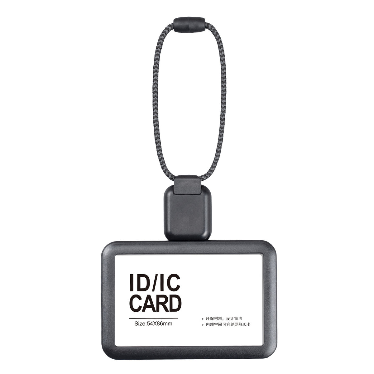 Badge Holder with Short Retractable Lanyard – 2 Pack | Horizontal & Vertical | Fits 86×54mm Cards Black D