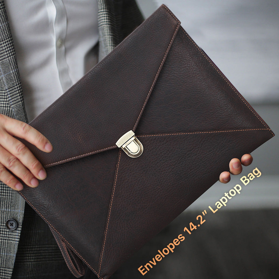 Genuine Leather Envelope Sleeve for MacBook Pro 14.2” Laptop Inner Bag