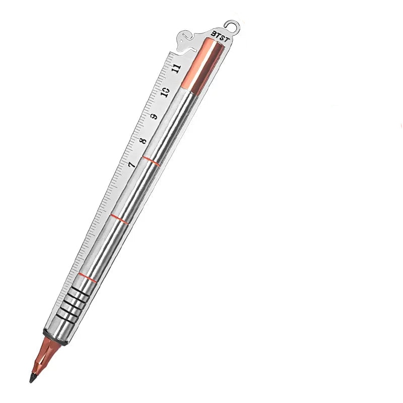 BTST Puppy All-Metal Gel Pen with Magnetic Ruler Pen Case | 0.5mm Black Ink Pink