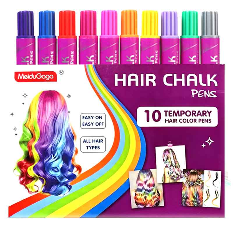 10 Color Temporary Hair Chalk Pens for Girl