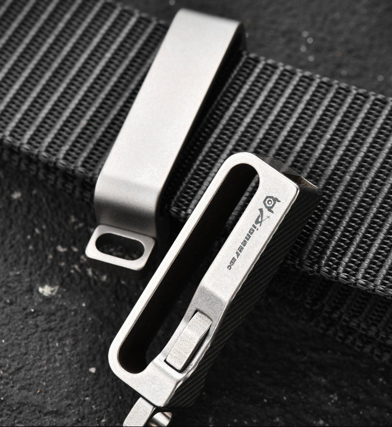 Titanium Alloy Quick-Release Belt Buckle, Compact EDC Belt Accessory, 5.4 × 1.3cm