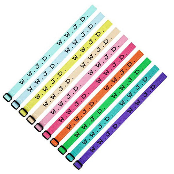 10 kleuren WWJD Wat zou Jezus doen armbanden
