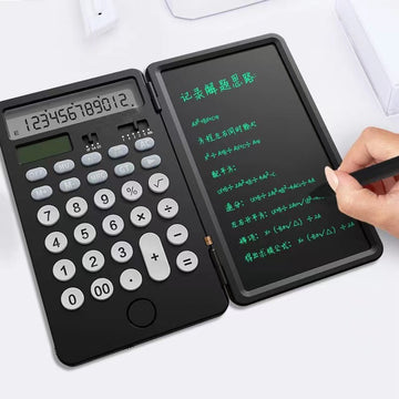 Calculadora con tableta de escritura LCD recargable y energía solar