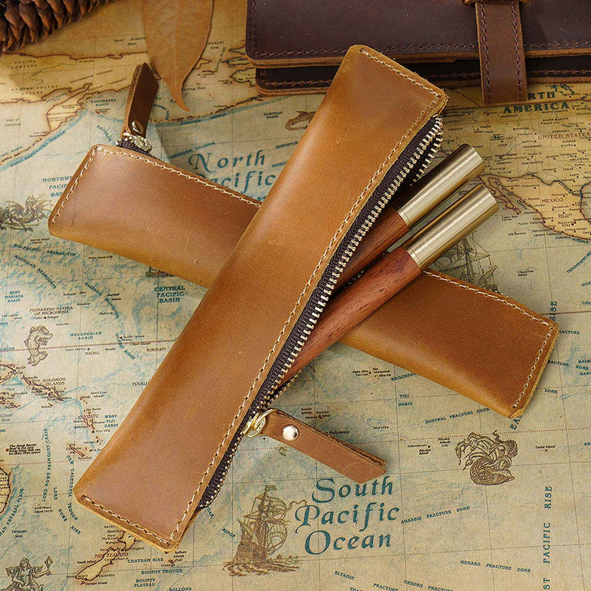 Mini Genuine Leather Fountain Pen Case Sleeve