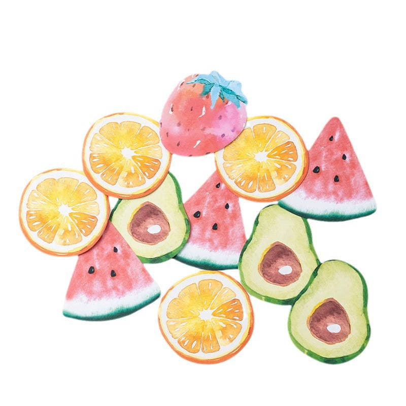 Fruit Shaped Sticky Notes | Avocado,Orange,Watermelon Strawberry 12-Pack