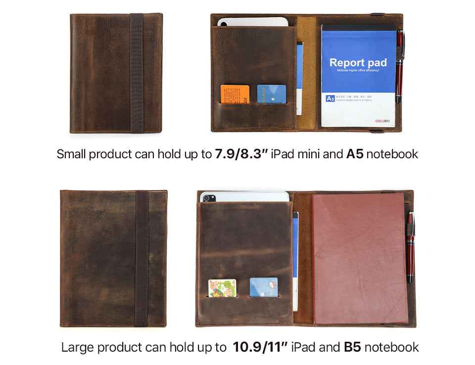 Handmade Vintage Leather A5 Business Padfolio Organizer