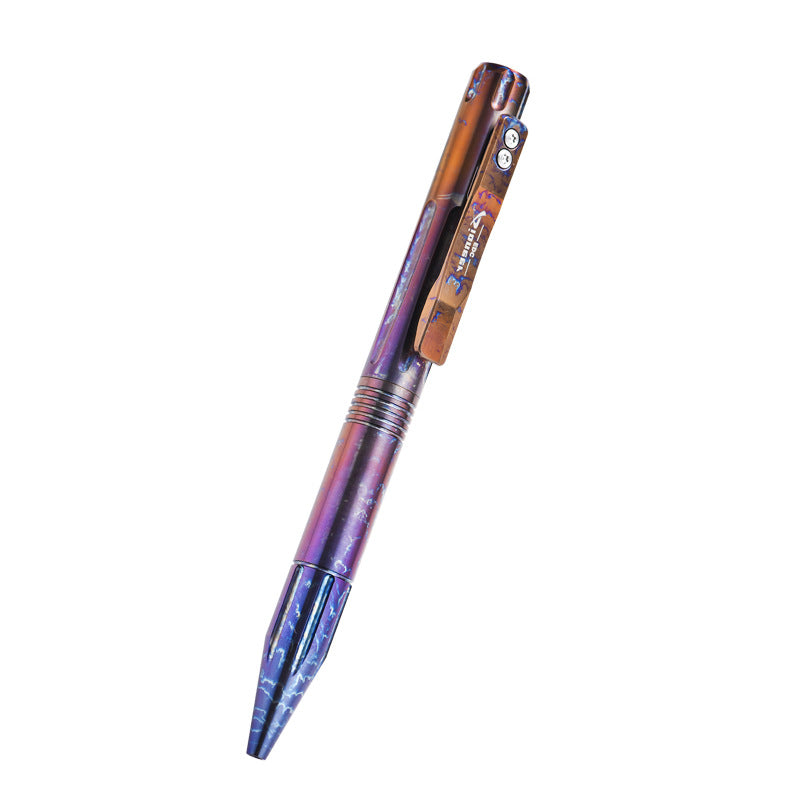 Titanium Alloy EDC Tactical Pen, 12.7cm, Polished / Matte / Iridescent Finish Iridescent