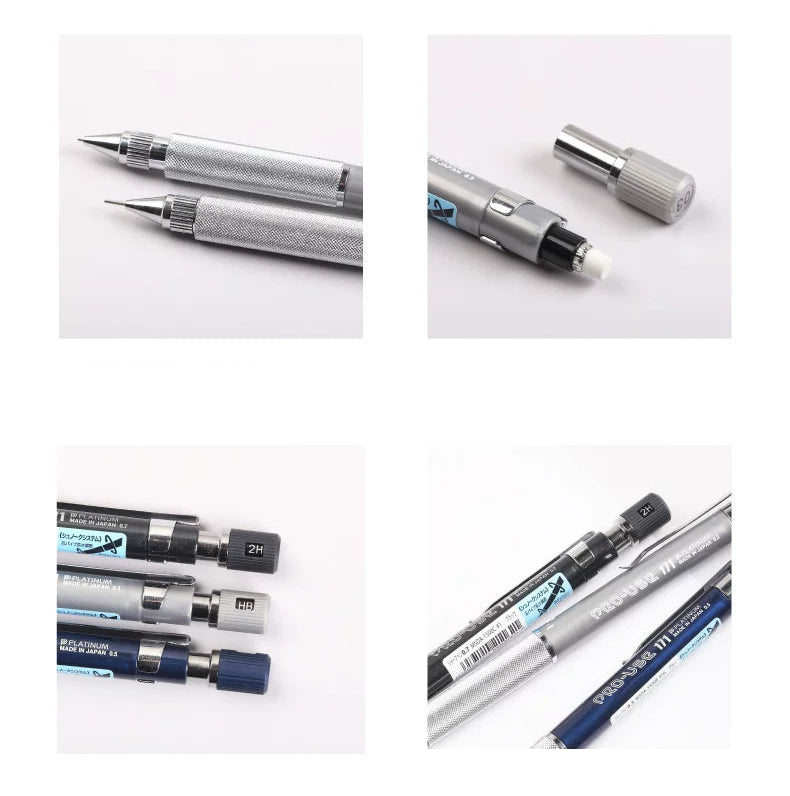 Platinum PRO-USE 171 MSDA-1500 Mechanical Pencil 0.5mm – Low Centre of Gravity Metal Body | Professional Drafting & Sketching | Made in Japan