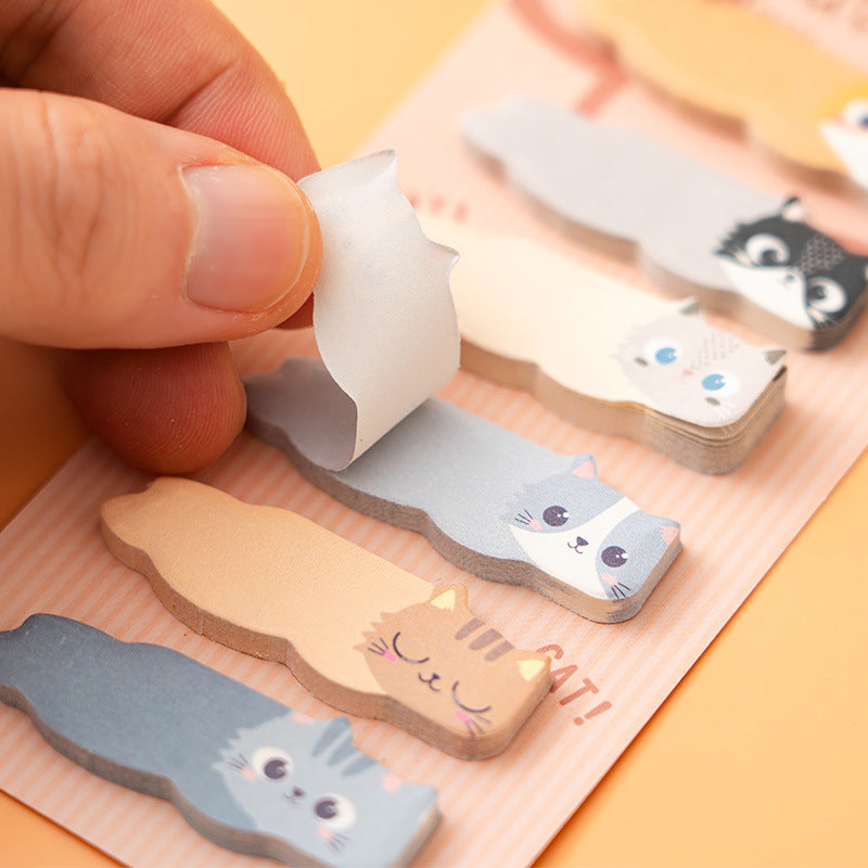Cute Cat Sticky Notes & Index Tabs Set Kawaii Memo Pads,8-Pack