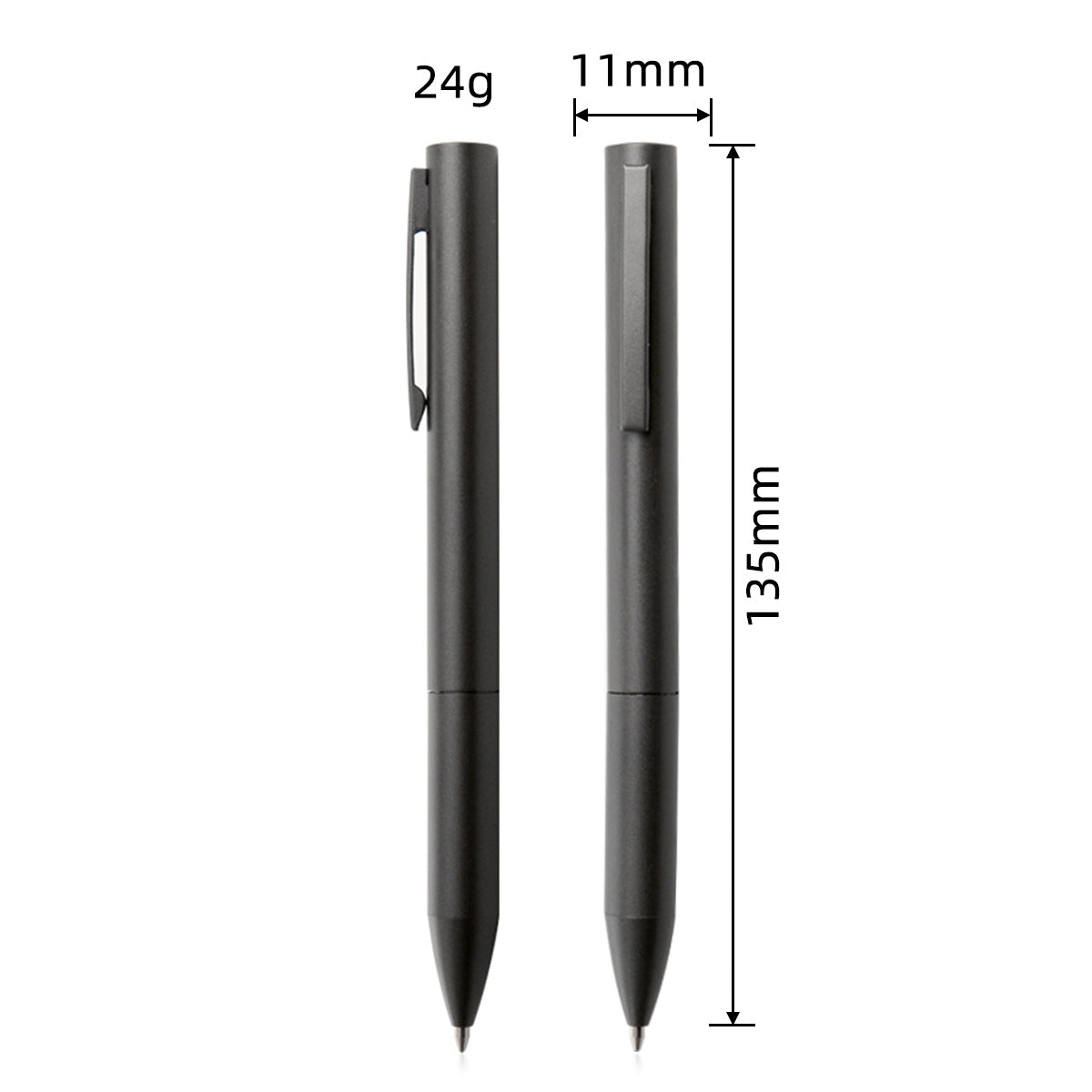Matte Dark Gray Metal Ballpoint Pen | Twist Mechanism | Black Ink 1.0mm | 10-Pack