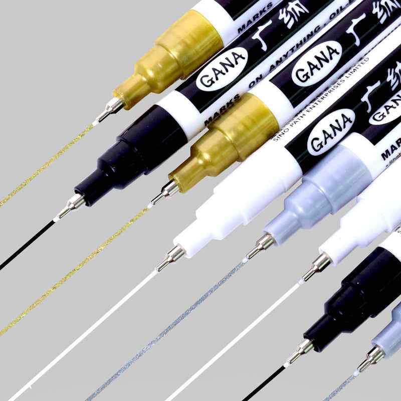 Guangna Paint Marker Extra Fijn (0,7 mm) WIT GOUD ZILVER ZWART