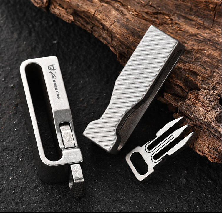 Titanium Alloy Quick-Release Belt Buckle, Compact EDC Belt Accessory, 5.4 × 1.3cm