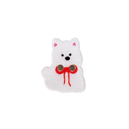 15mm Cute White Puppy Dog Resin Buttons for Children's Clothing 50pcs