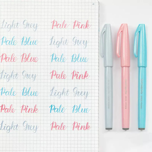 Pentel Fude Touch Sign Pen, Filtpenna som penseldrag, 3-pack