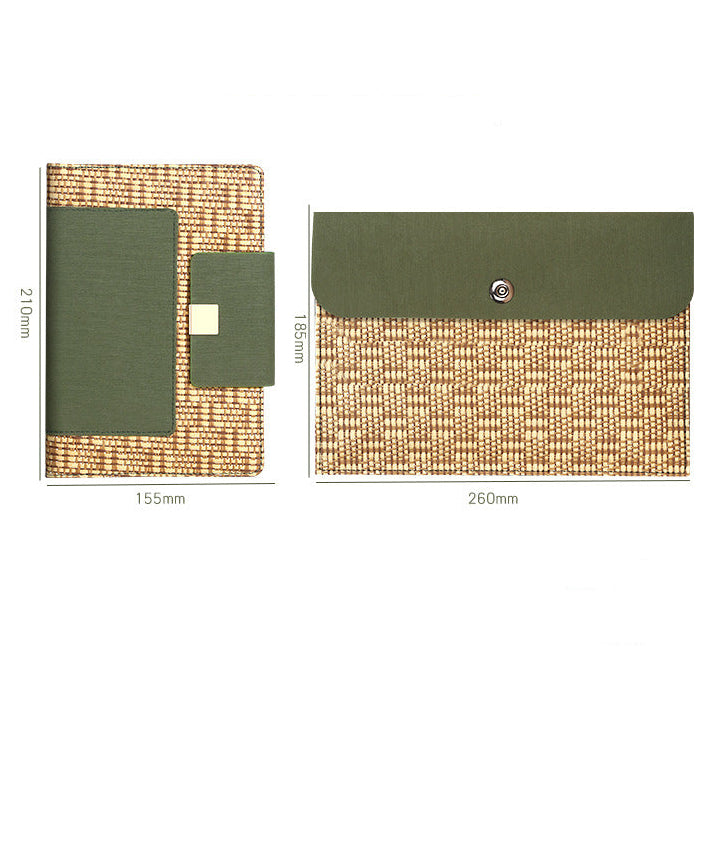 Straw-Woven Notebook & Handbag Set, 100gsm Paper, 100 Sheets