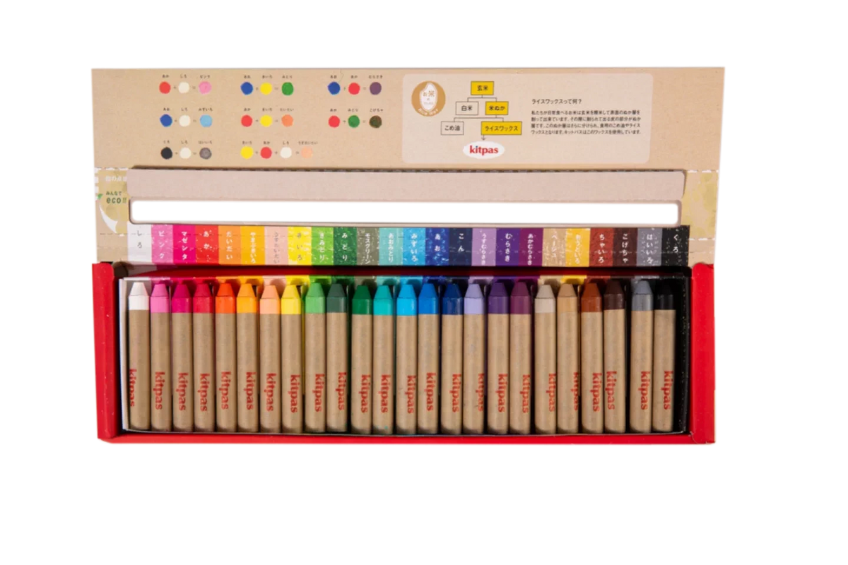 Kitpas Rice Bran Wax Art Crayons - 6/12/16/24 Colors 24 Color