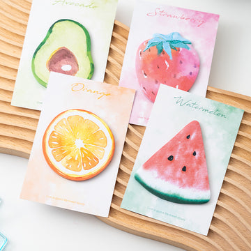 Fruit Shaped Sticky Notes | Avocado,Orange,Watermelon Strawberry 12-Pack