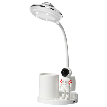 Astronaut Desk Lamp with Pen Holder for Kids,Projector Galaxy Night Light White