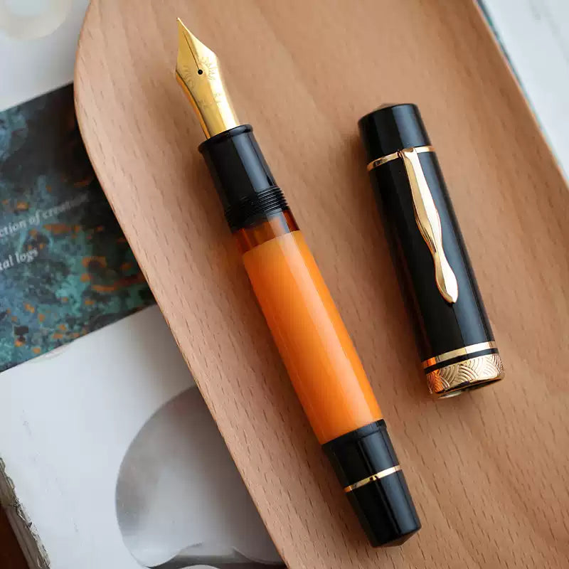 MAJOHN P139 Expedition Oversized Fountain Pen | No.8 Nib,Full Brass Piston