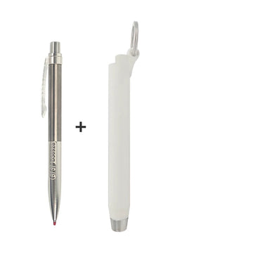BTST All-Metal Gel Pen | Twist Retractable,Silicone Pen Sleeve Silver