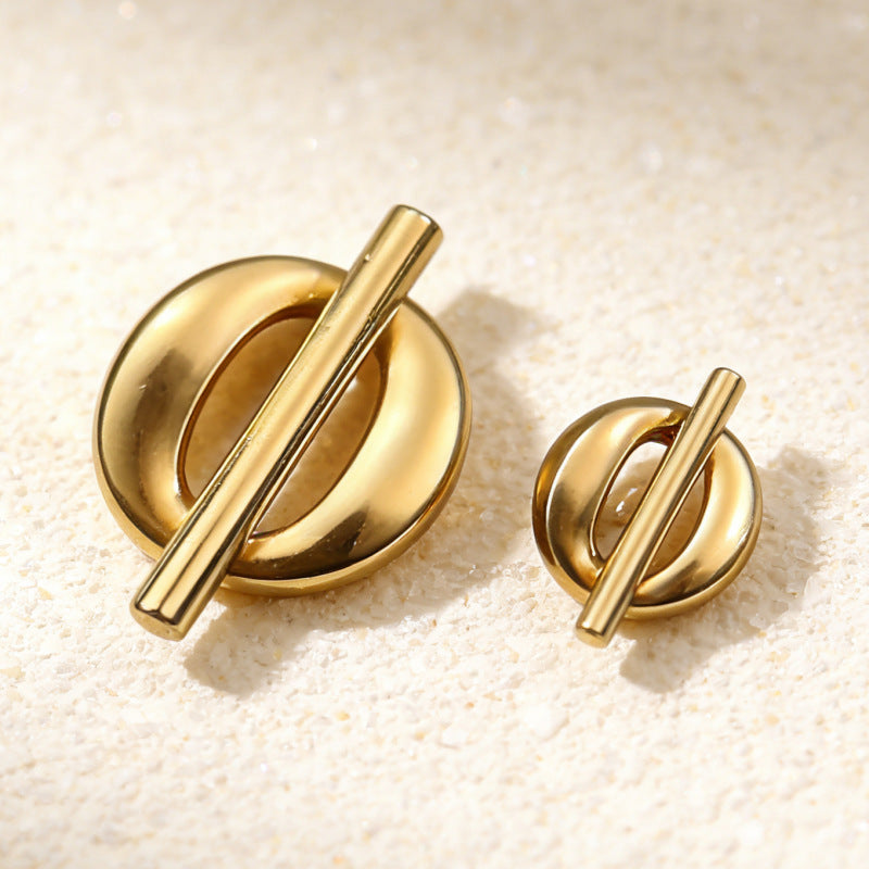 "1 and 0" Hollow Geometric Metal Buttons 20pcs Gold