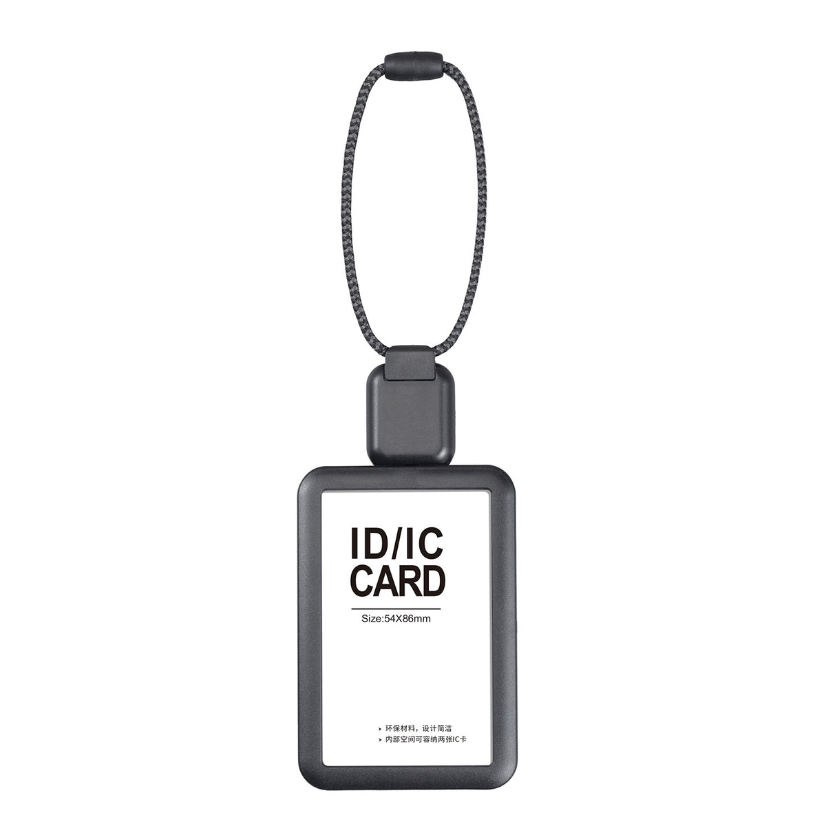 Badge Holder with Short Retractable Lanyard – 2 Pack | Horizontal & Vertical | Fits 86×54mm Cards Black A