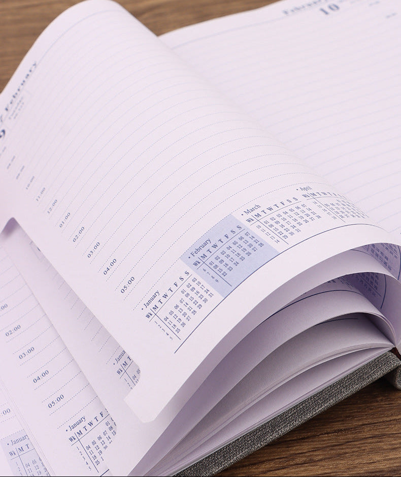 2027 A5 Planner & Business Notebook, Cork & Faux Leather Patchwork Cover, 152 Sheets, 145 × 210mm