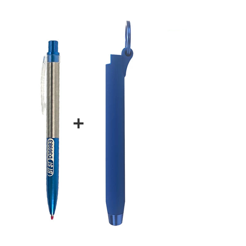 BTST All-Metal Gel Pen | Twist Retractable,Silicone Pen Sleeve Blue