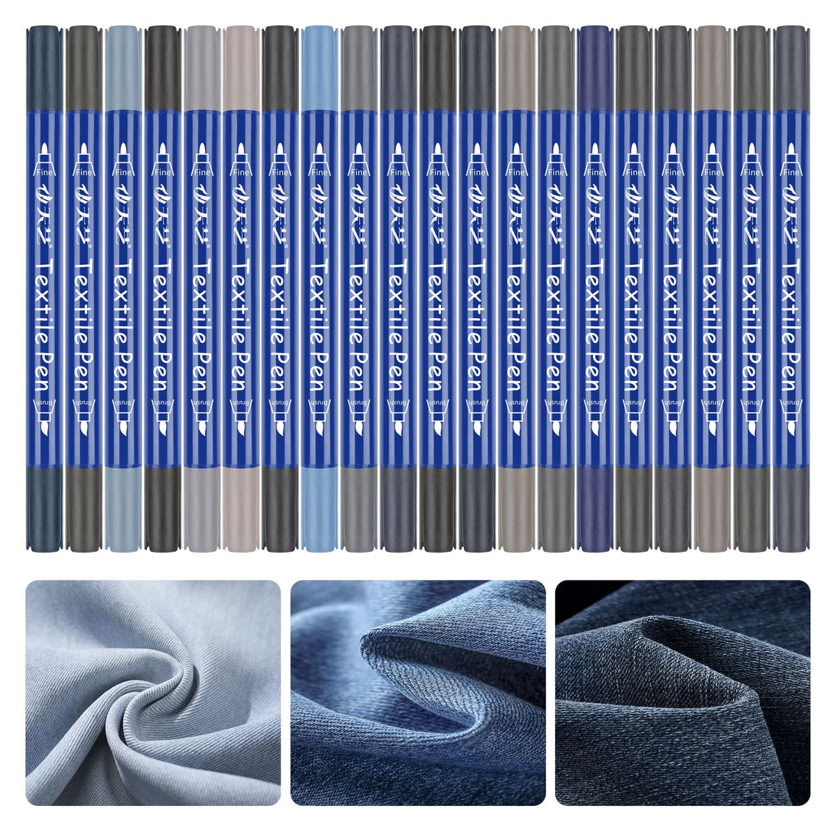 2pcs Denim Color Restore Textile Pen Fabric Repair & Color Touch-Up