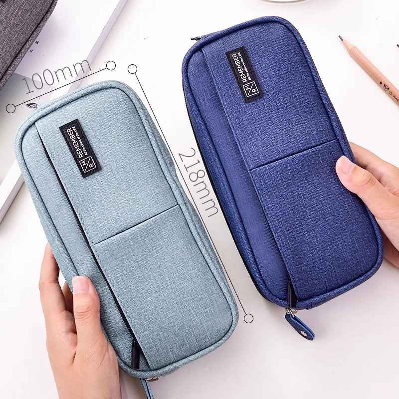 DELI Oxford Fabric Pencil Case Pen Pouch for Students