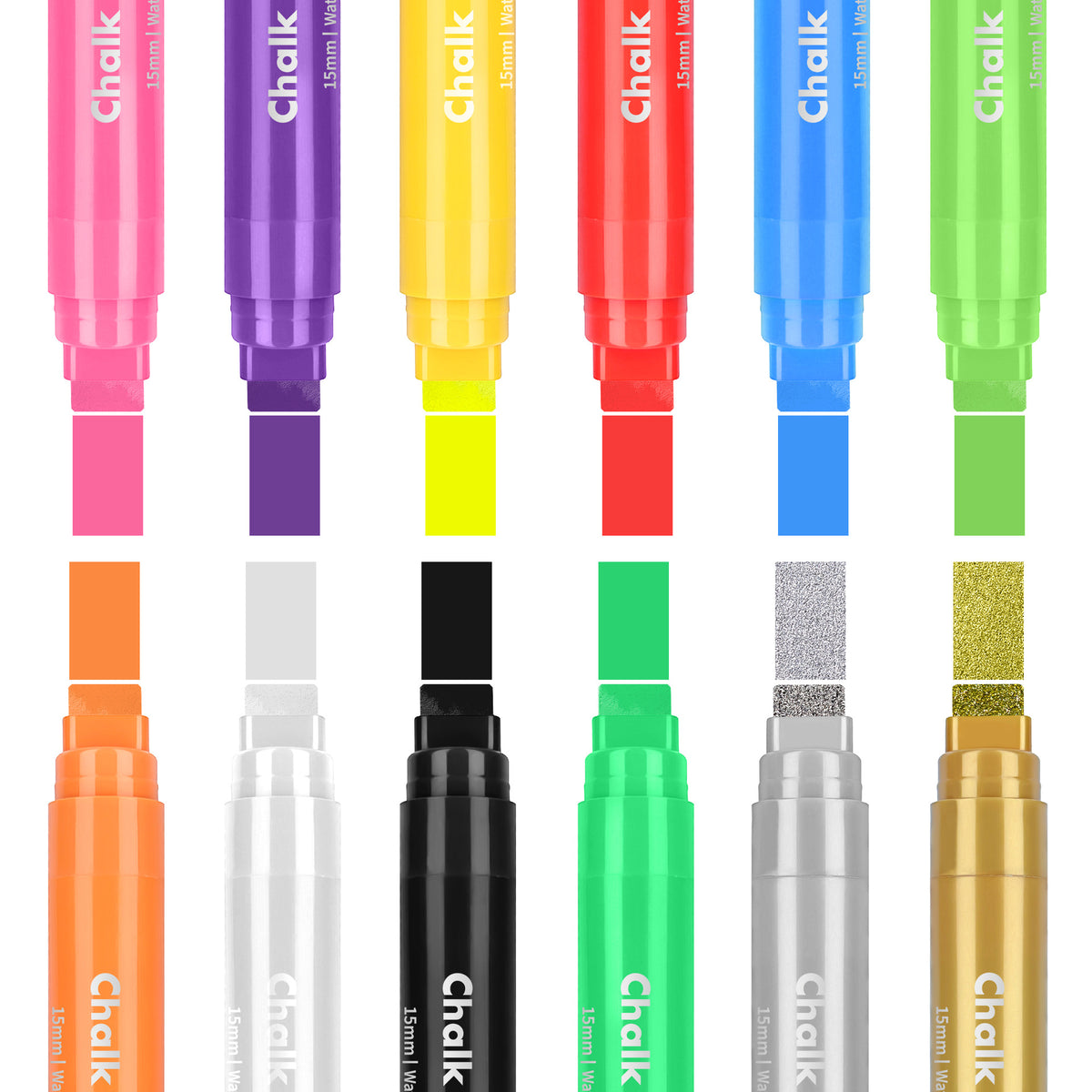 15mm Wide Tip Liquid Chalk Markers for LED Chalkboards,Glass,Menu Boards & Window Signage