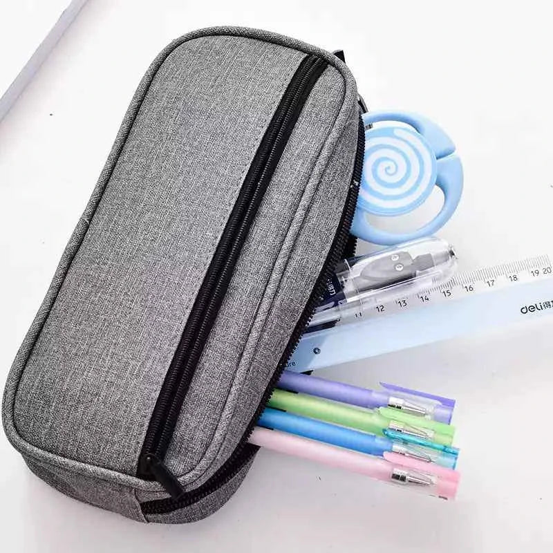 DELI Oxford Fabric Pencil Case Pen Pouch for Students