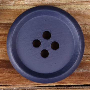 Distressed Round Wood Buttons 4-Hole Thin Rim | Pack of 30 Blue Purple