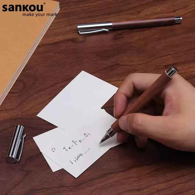 Sankou BZ2 Walnut Wood Ballpoint Pen 0.5mm Men Luxury Gift