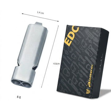 TC4 Titanium Alloy Emergency Whistle, Dual-Tube / Triple-Tube EDC Outdoor Signal Whistle Dual-Tube