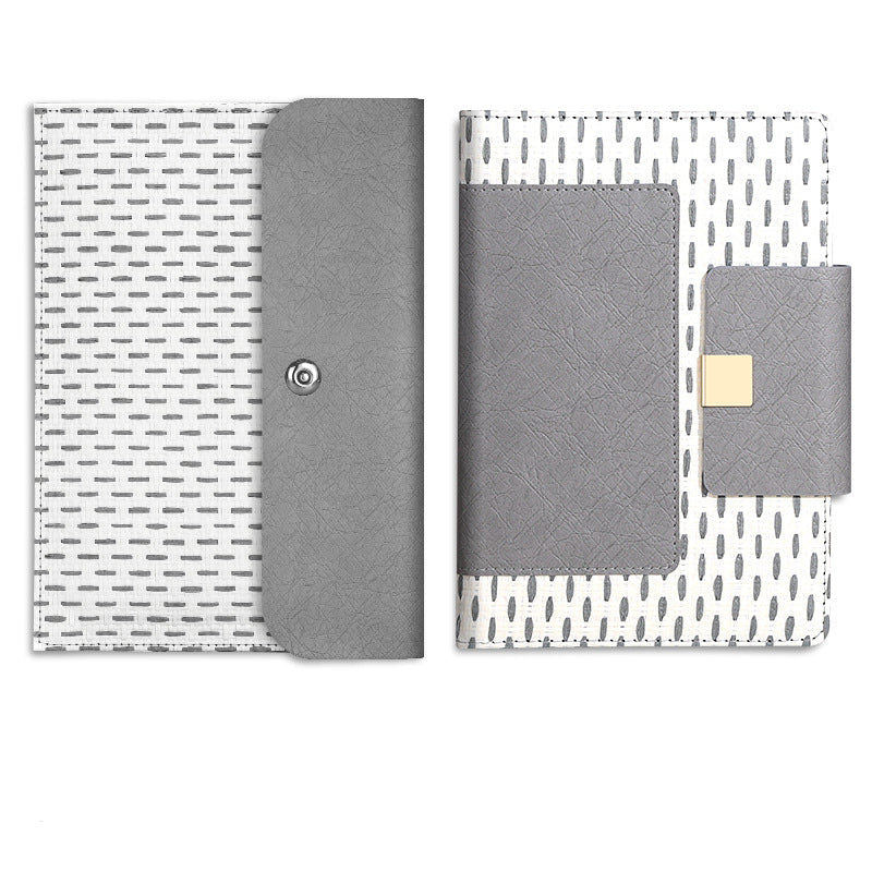 Straw-Woven Notebook & Handbag Set, 100gsm Paper, 100 Sheets Grey